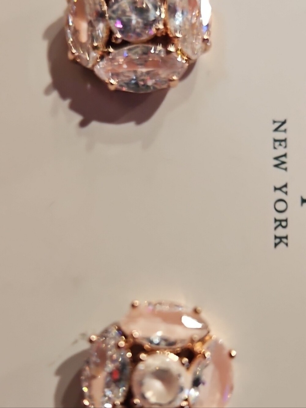 kate spade Rose Gold and Clear Crystal Cluster Stud Earrings